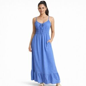 Boho Blue Maxi Dress NWT